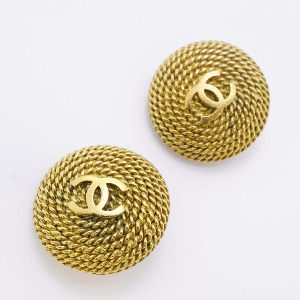 CHANEL Gold Logo Earrings - Picture 2 of 8